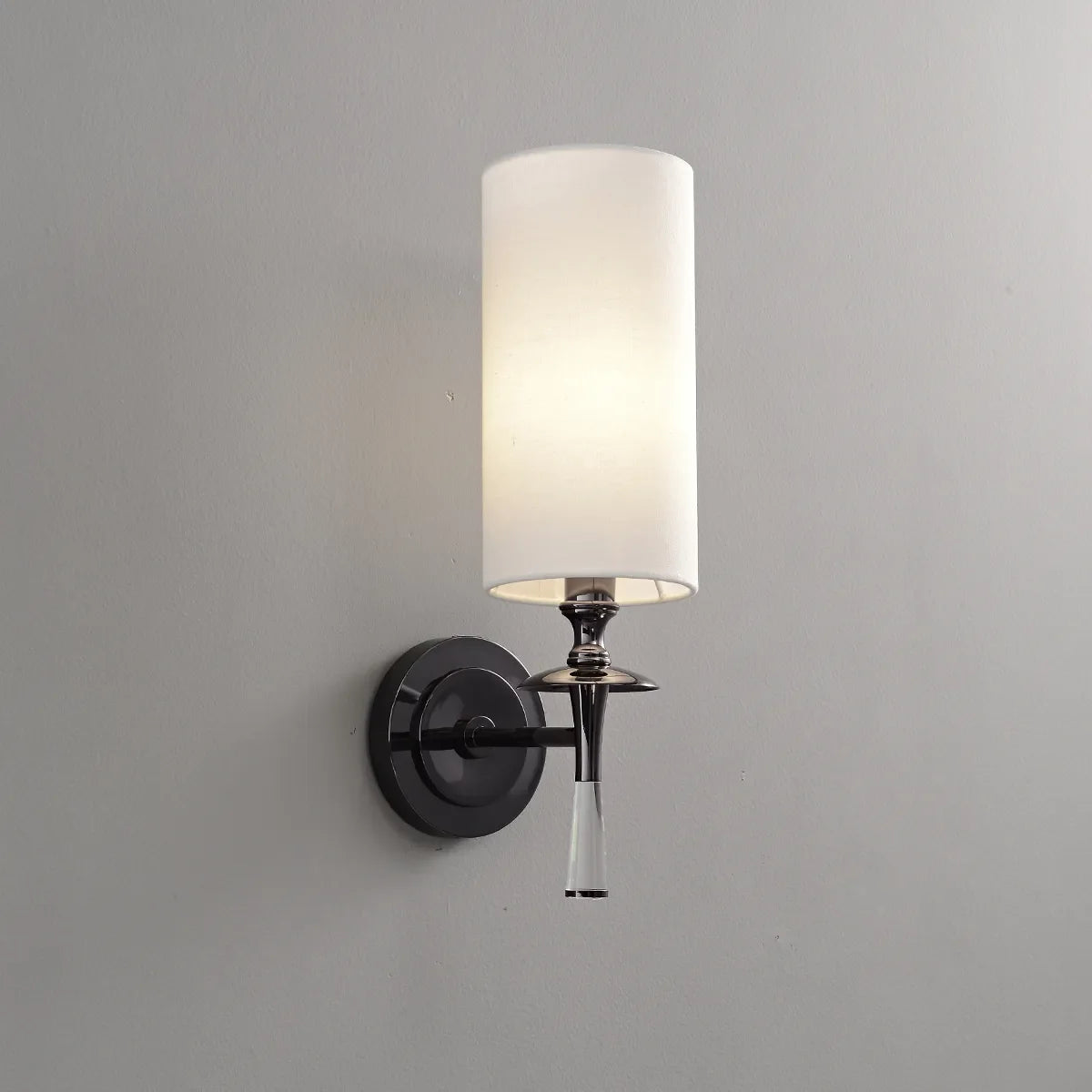 Drunmore Single Sconce – Elegant Brass Frame with Sparkling Crystal Details - View 9
