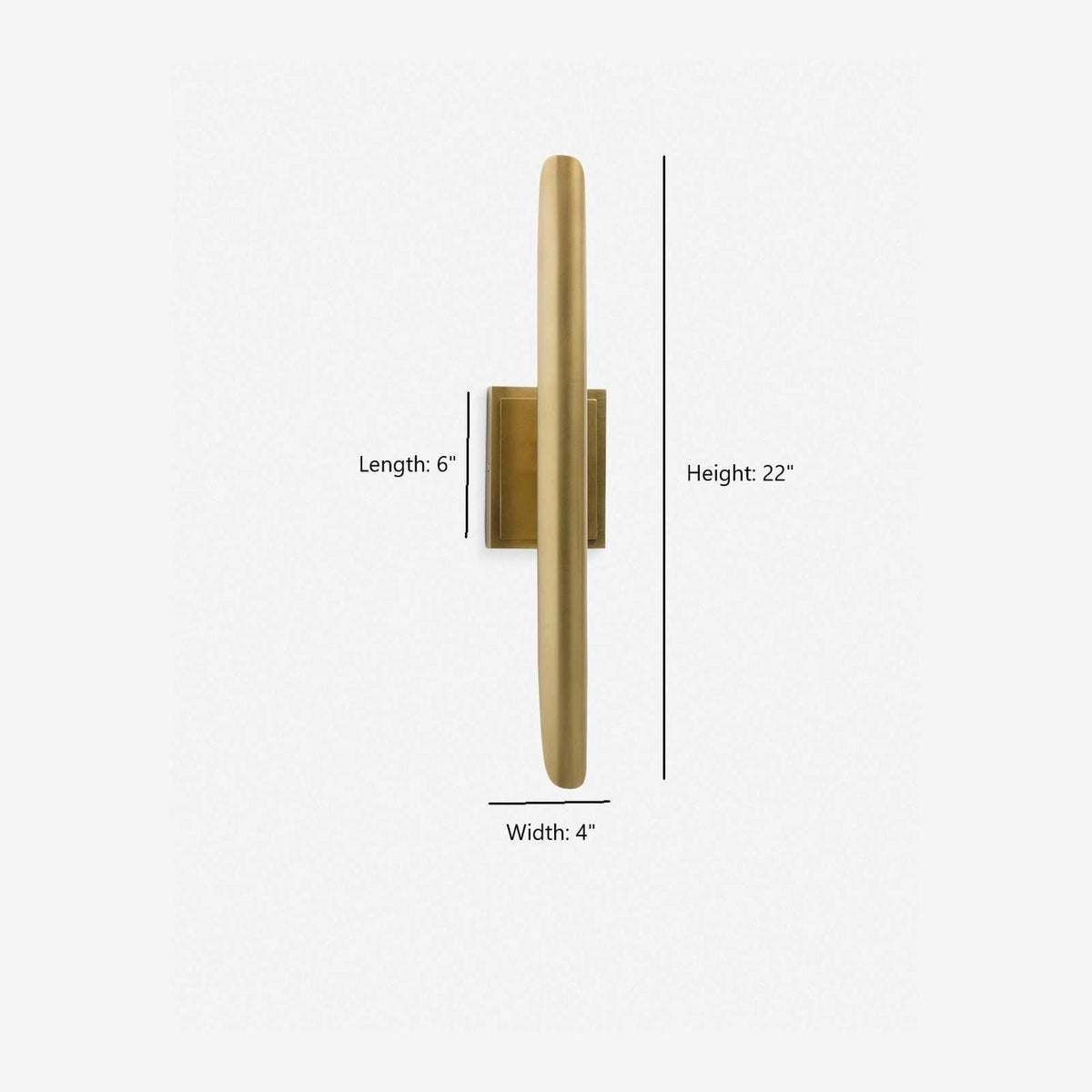Baton Brass Minimalist 2-Light Wall Sconce — Linear Dual-Arm Wall Light with Warm Clean Glow – view 3