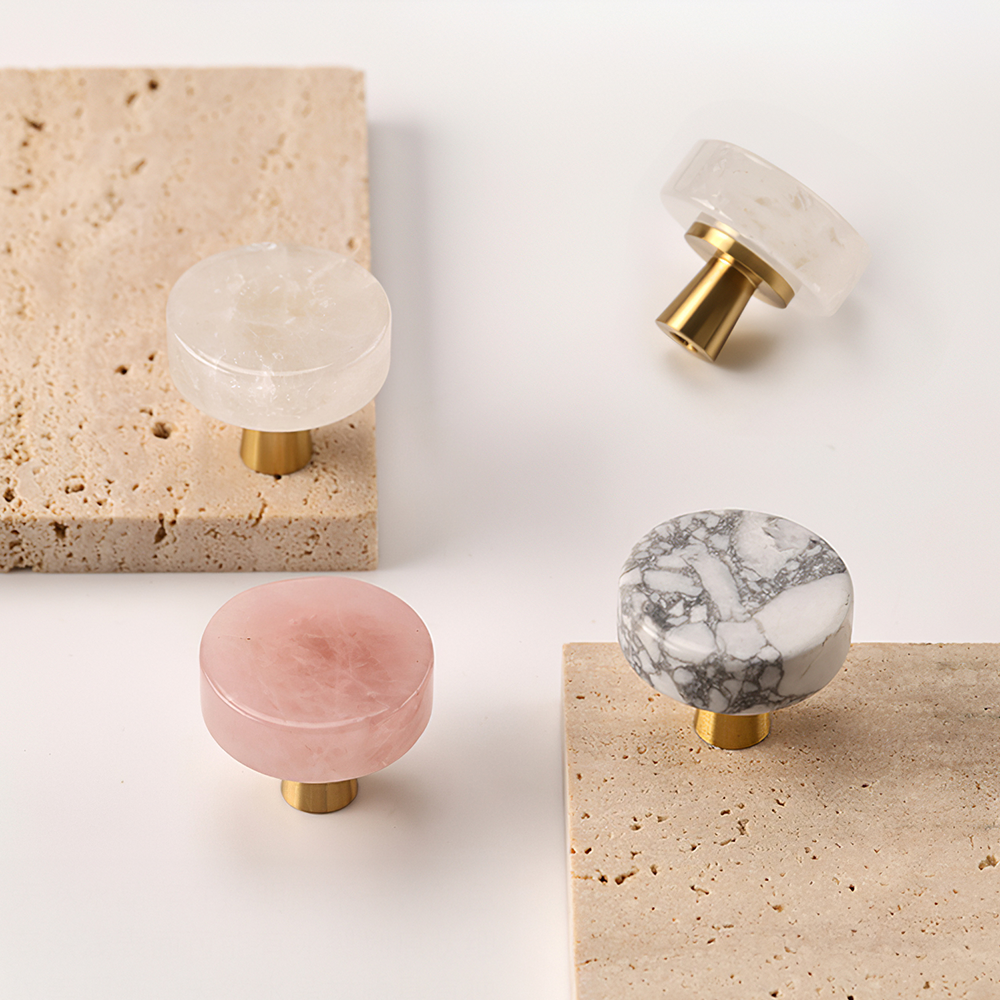 Light Luxury Brass Crystal Single Hole Knob