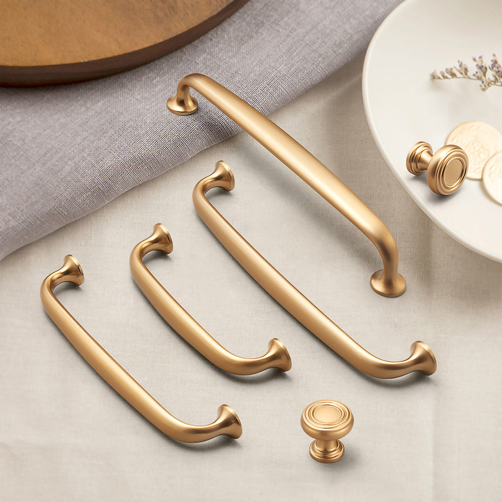 Gold Black Simple Classic Cabinet Handles