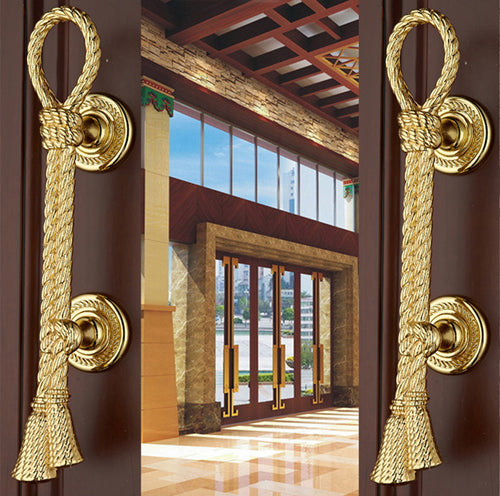 Zinc Alloy Golden Brushed Brass Barn Pulls And Door Handle