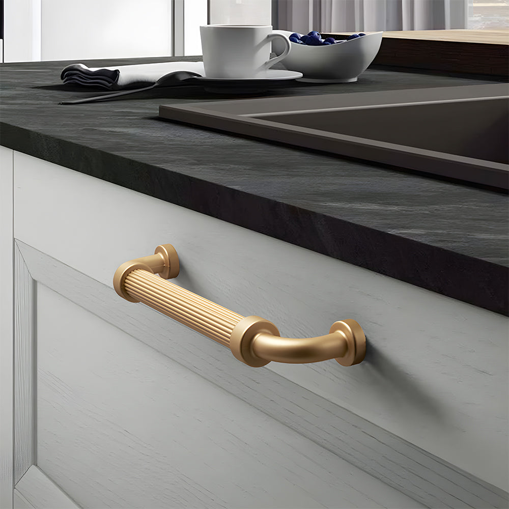 Gold French Stripe Kitchen Drawer Handles