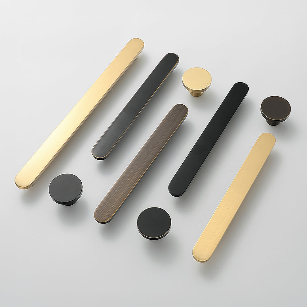 Rounded Edges Solid Brass Kitchen Cabinet Handles