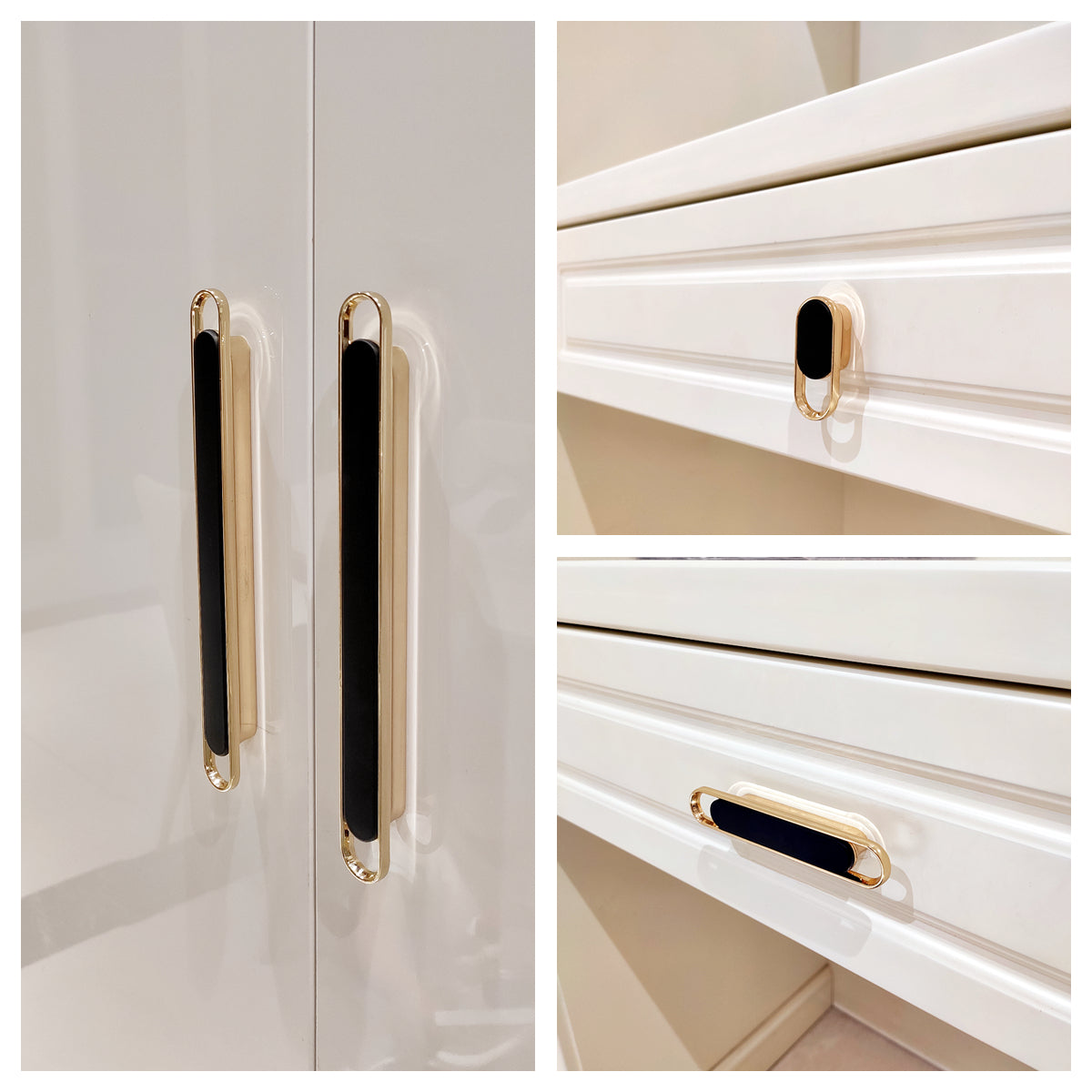 Modern Gold Chrome Kitchen Cabinet Handle and Knobs