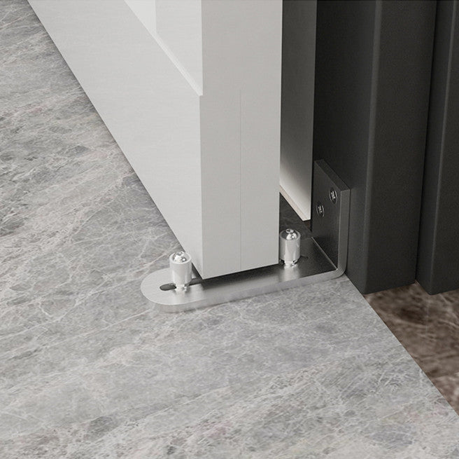 Silver Barn Door Floor Guide Smooth Bearings Stay Roller Sliding Adjustable Unique Guide Flush with Floor Durable Steel Frame