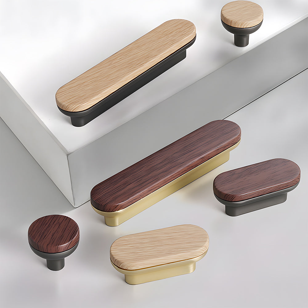 Removable Round Cabinet Wardrobe Door Wooden Handles