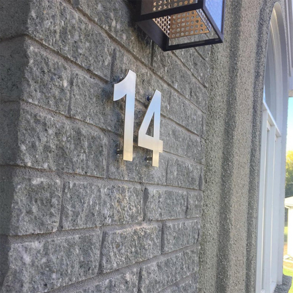6 Inch Modern Stainless Steel Silver House Numbers