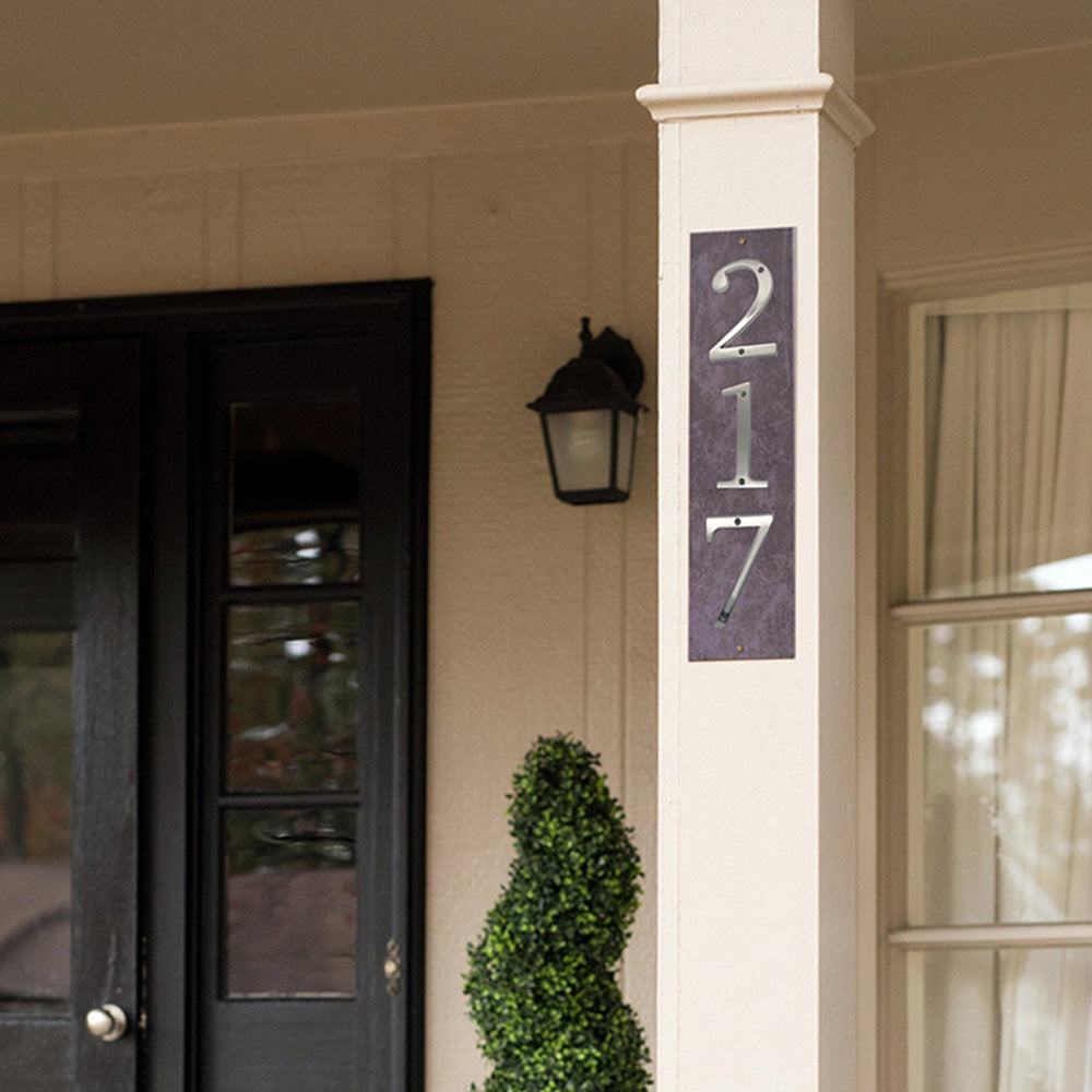 4 Inch Modern Zinc Alloy Silver House Number Signs