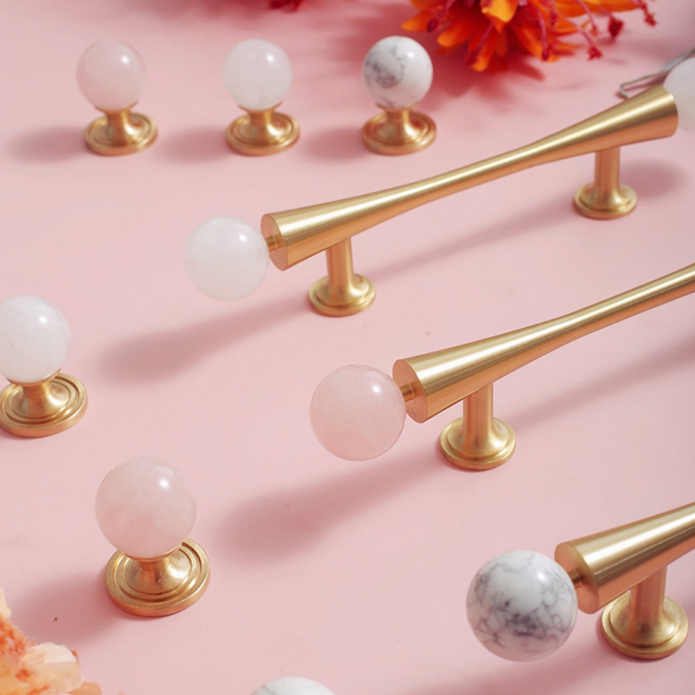 Personality Crystal Brass French Light Luxury Style Wardrobe Cabinet  Pull