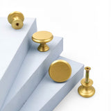 Brushed Brass Round Cabinet Knobs