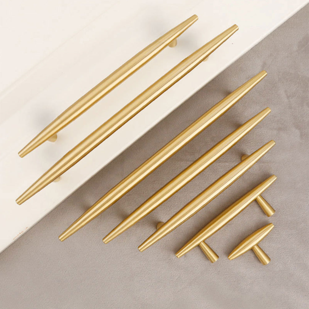 Modern Solid Brass Kitchen Cabinet Knobs and Handles