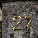 4 Inch Modern Floating Gold Brass House Numbers