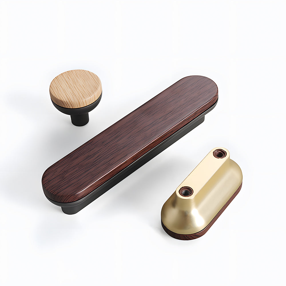 Removable Round Cabinet Wardrobe Door Wooden Handles