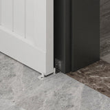 Silver Barn Door Floor Guide Smooth Bearings Stay Roller Sliding Adjustable Unique Guide Flush with Floor Durable Steel Frame
