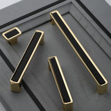 Luxury Zinc Alloy Black Gold Cabinet Handles