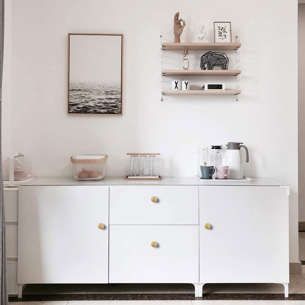Gold Round Bathroom Cabinet Drawer Knobs