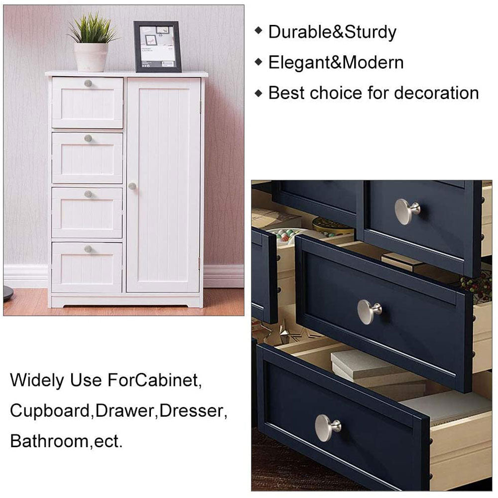 Brushed Nickel Round Solid Cabinet Knobs