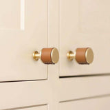 Cowhide Pure Brass Modern Simple Drawer Cabinet Handle