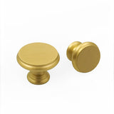 Brushed Brass Round Cabinet Knobs