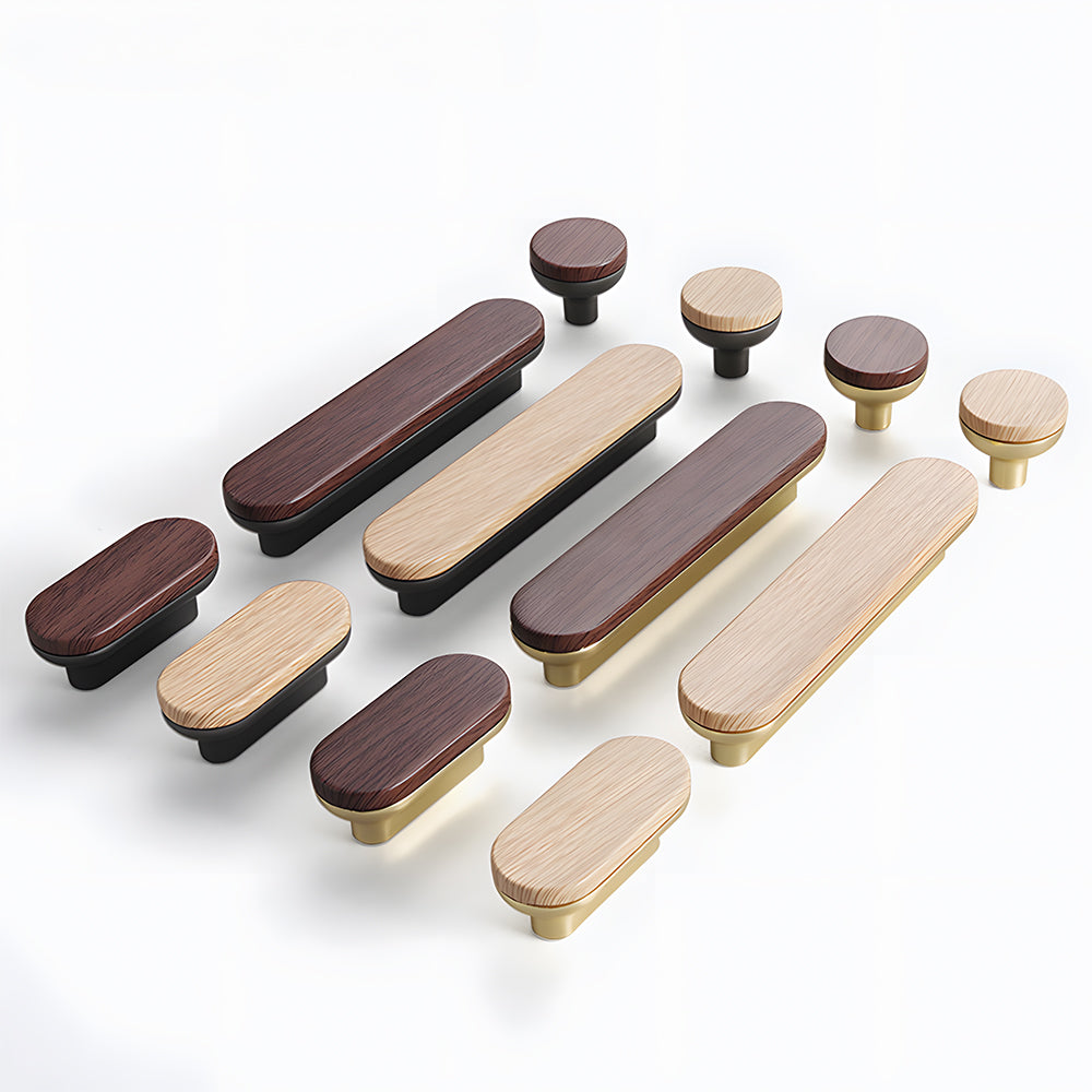Removable Round Cabinet Wardrobe Door Wooden Handles
