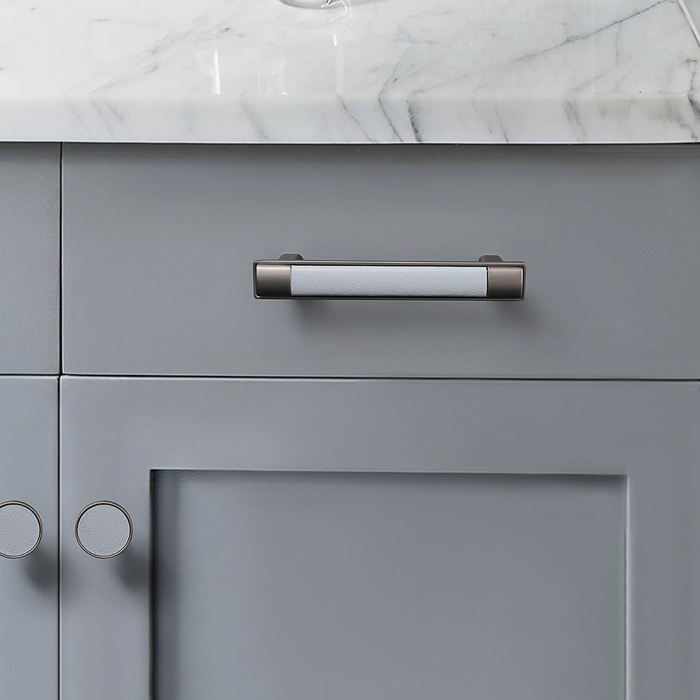 Retro Brown Leather Drawer Handles