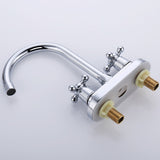 Modern 2-handle Silver Centerset Bathroom Sink Faucet