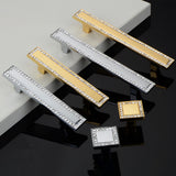 Crystal Glass Cabinet Handles Square Drawer Pulls