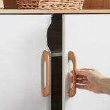 Long Solid Wood Finished Curved Arch Round Cabinet Handle for Kitchen