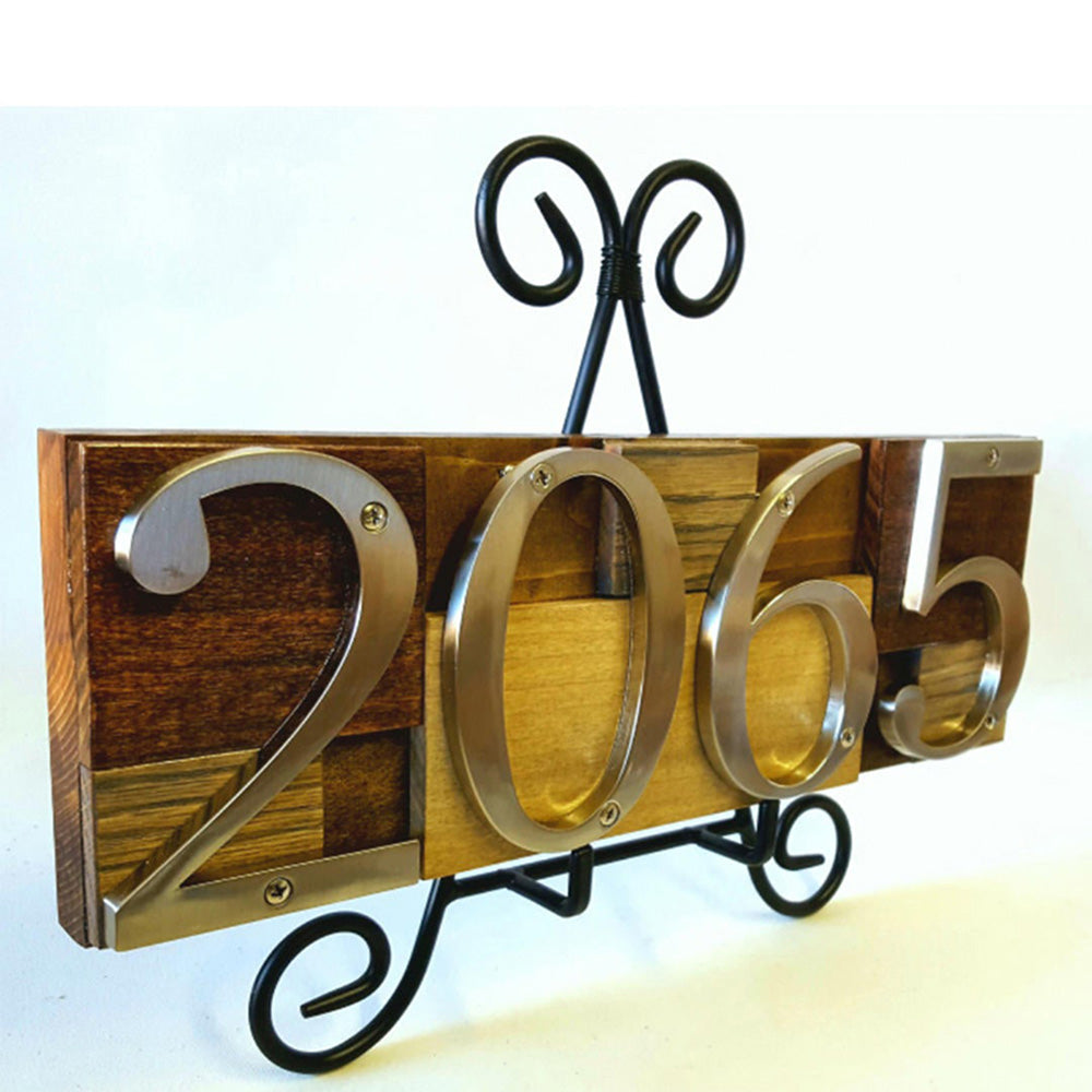 4 Inch Modern Zinc Alloy Silver House Number Signs