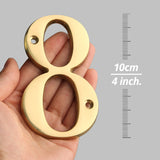 4 Inch Modern Floating Gold Brass House Numbers