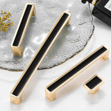 Luxury Zinc Alloy Black Gold Cabinet Handles