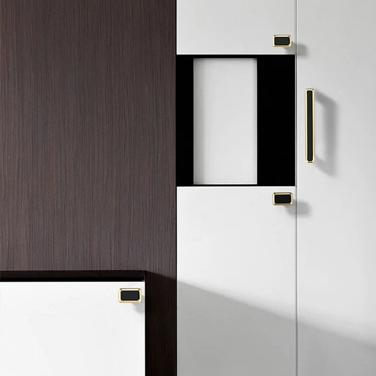 Luxury Zinc Alloy Black Gold Cabinet Handles
