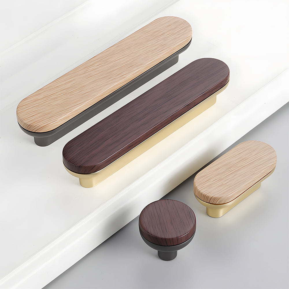 Removable Round Cabinet Wardrobe Door Wooden Handles