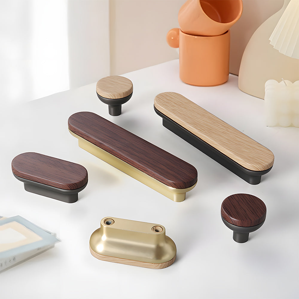 Removable Round Cabinet Wardrobe Door Wooden Handles