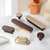 Removable Round Cabinet Wardrobe Door Wooden Handles