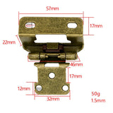 1/2” Overlay Partial Self Closing Kitchen Cabinet Hinges Spring Iron Hinge