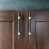 Nordic Black Mesh Knurled Brass Handle Simple Cabinet Wardrobe Pulls