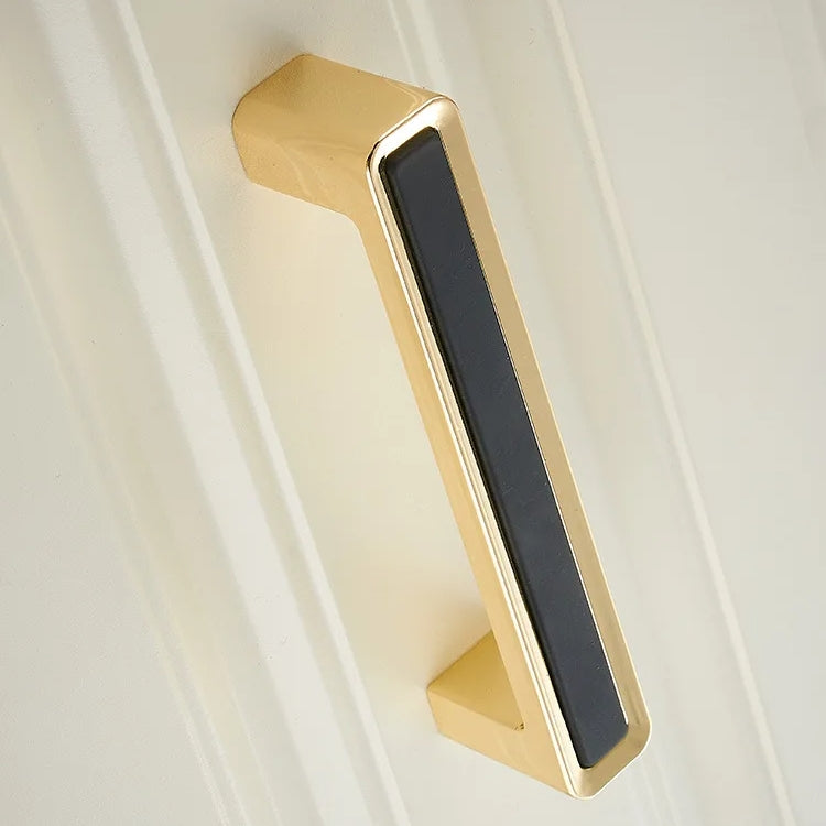 Luxury Zinc Alloy Black Gold Cabinet Handles
