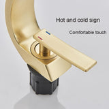Single Handle Waterfall Arc Bathroom Sink Faucet