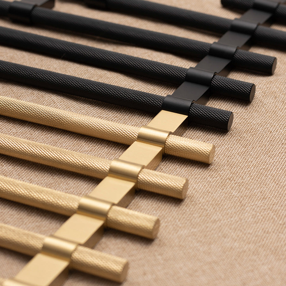 Simple Brass Cabinet Door Handle Black Gold Long Pull