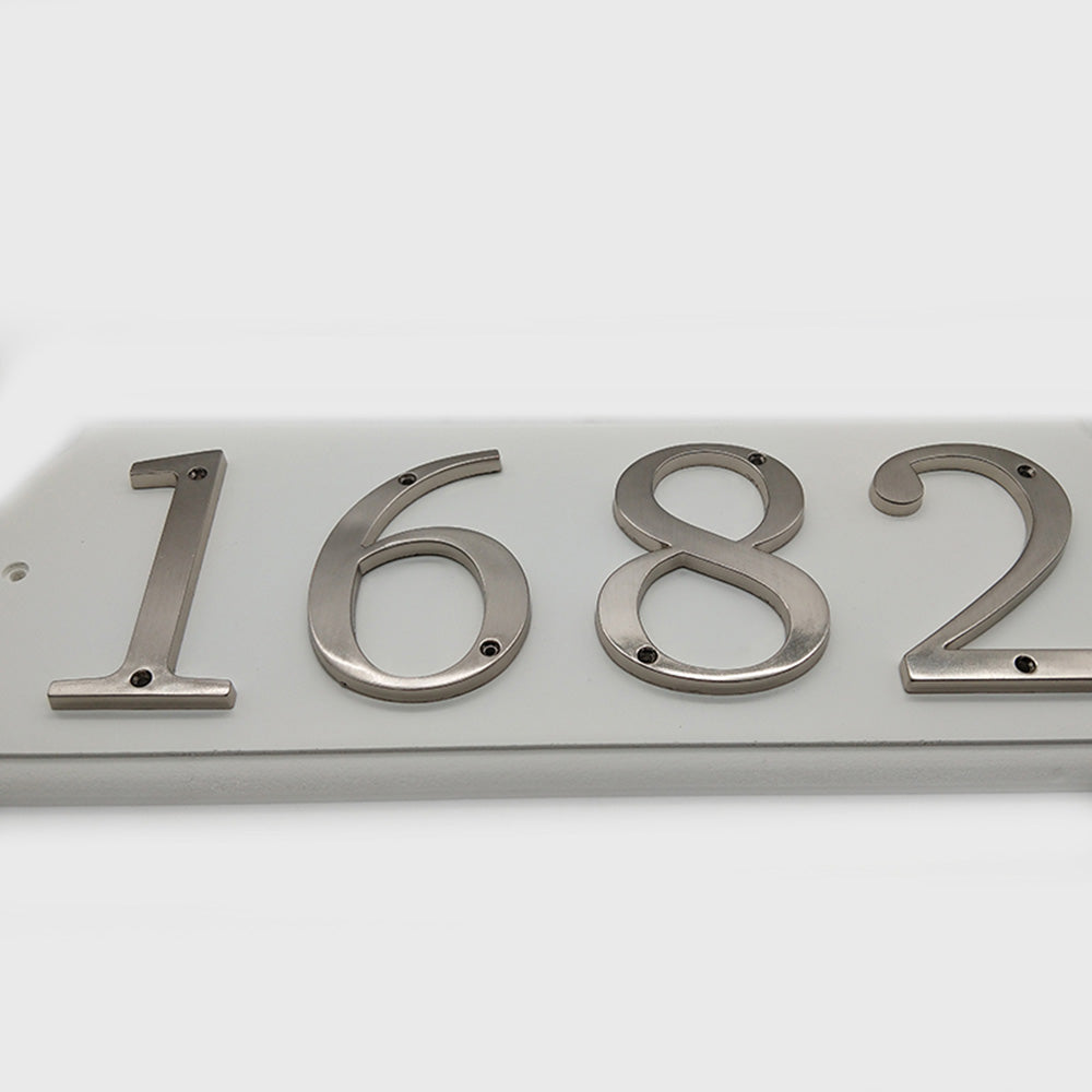 4 Inch Modern Zinc Alloy Silver House Number Signs