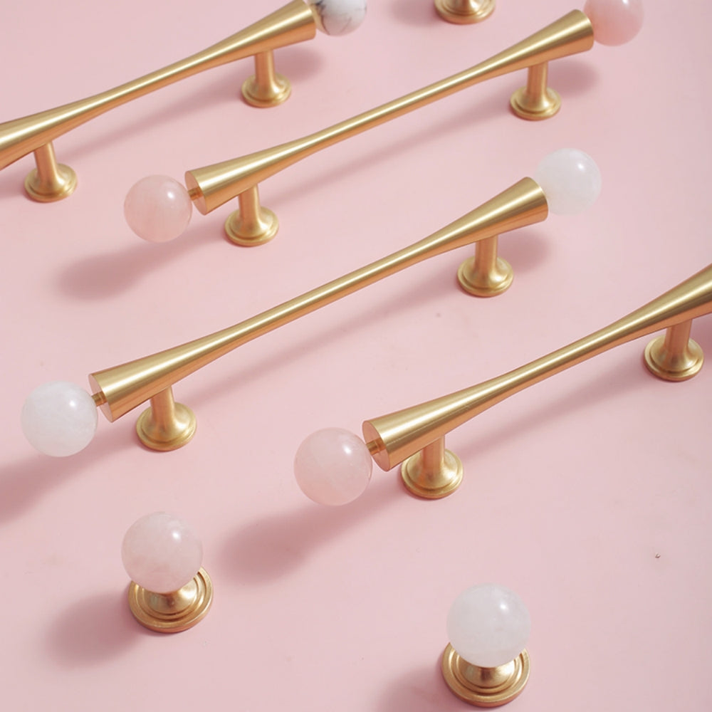 Personality Crystal Brass French Light Luxury Style Wardrobe Cabinet  Pull