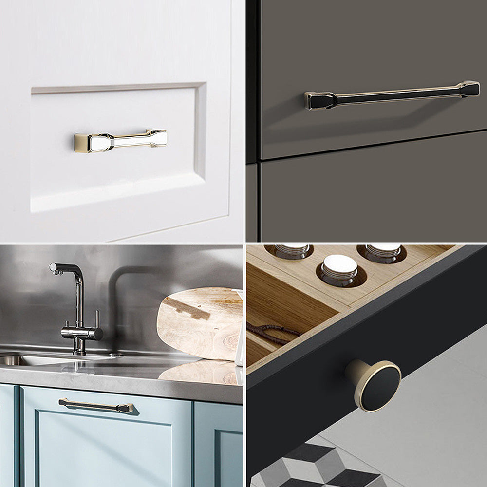 Simple Gold Solid Cabinet Handle Round Corner Pull