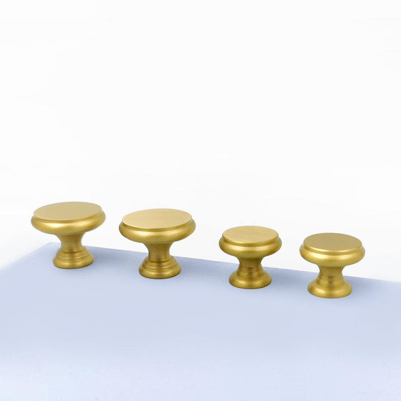 Brushed Brass Round Cabinet Knobs