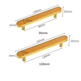 5" Colorful  Leather Pure Copper Drawer Wardrobe Handles