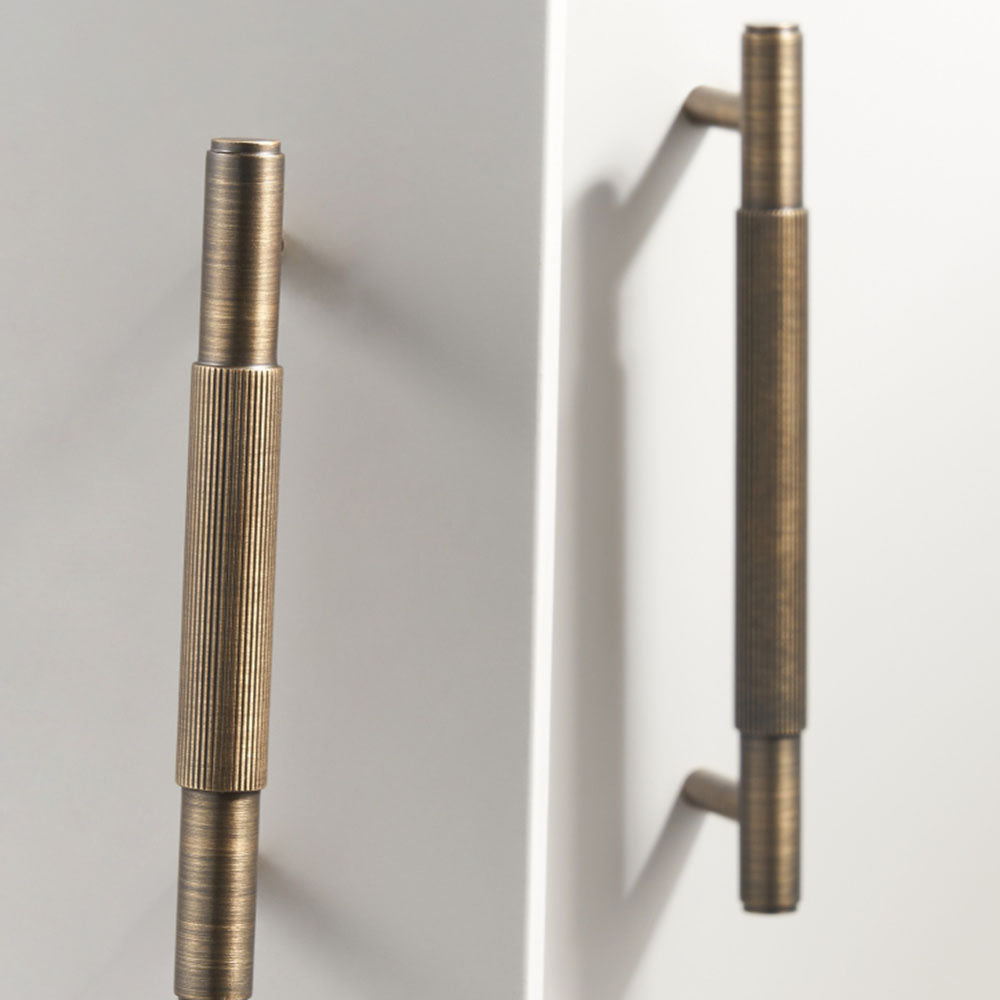 Copper Vintage Striped T-shaped Kitchen Handles