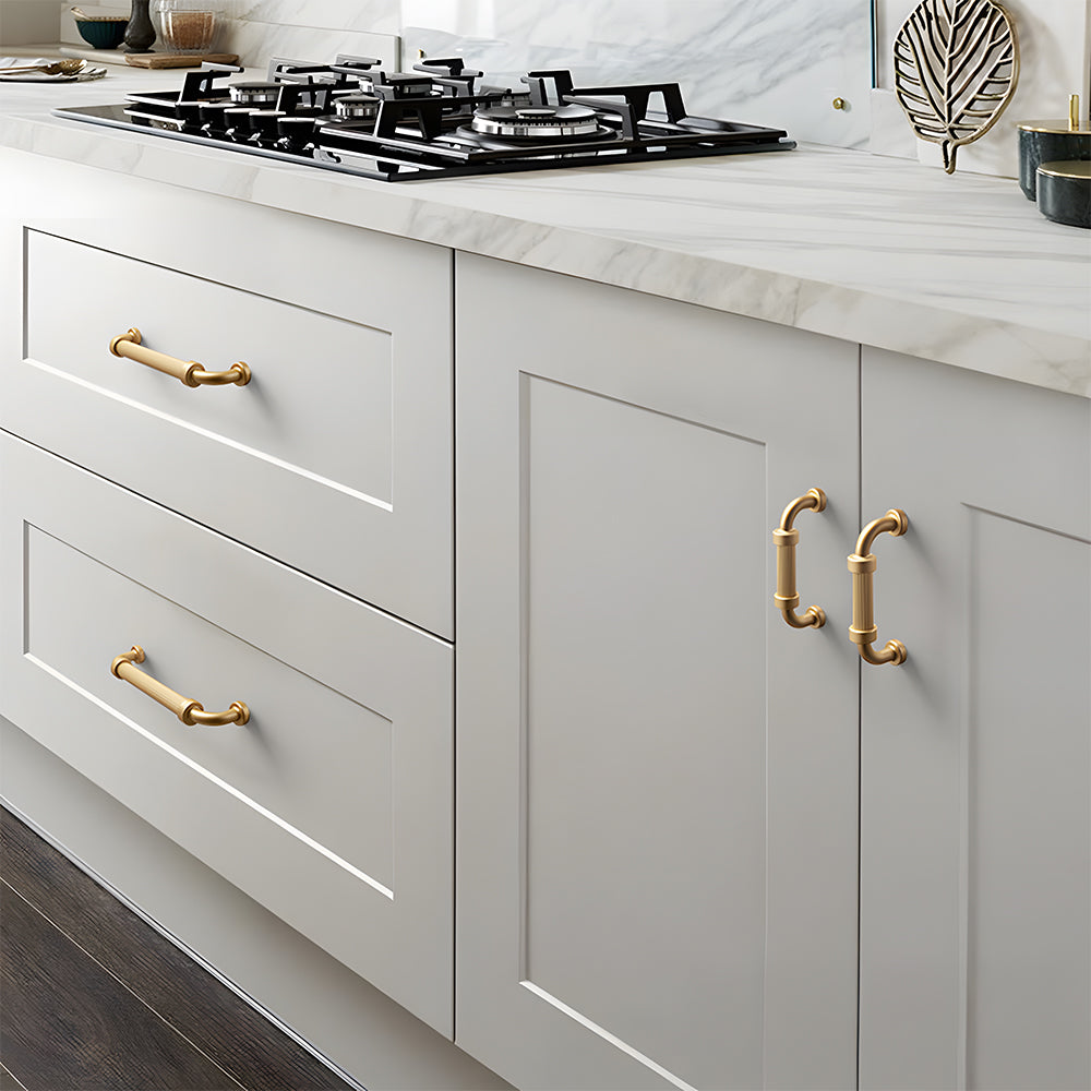 Gold French Stripe Kitchen Drawer Handles