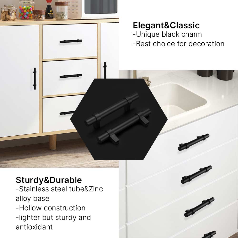 Matte Black Cabinet Handles  for Kitchen and Bathroom