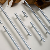 Glittery Silver Hammered Cabinet Bar Handle