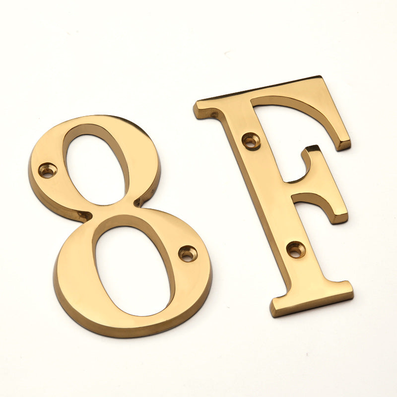 4 Inch Modern Floating Gold Brass House Numbers